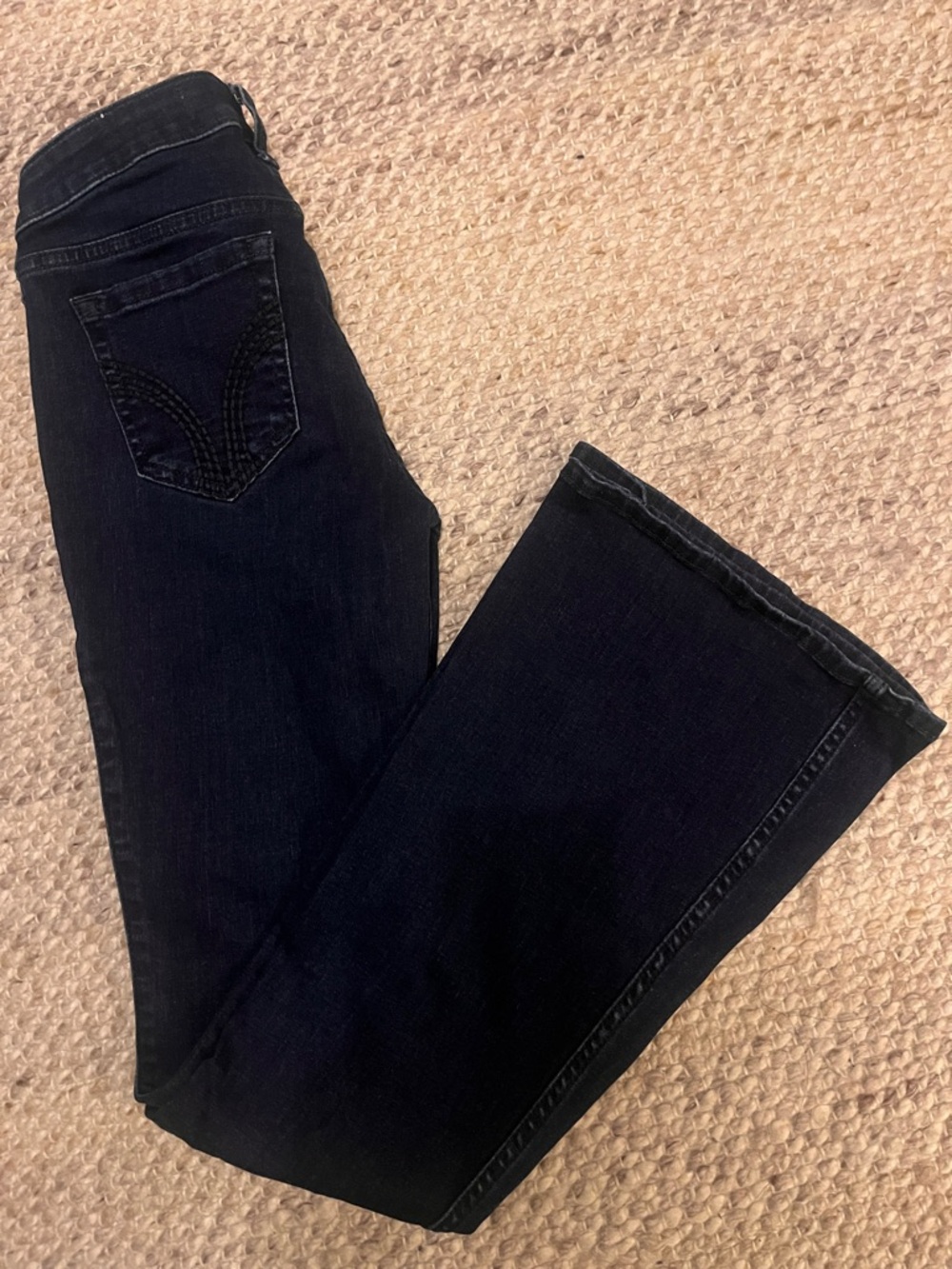 Hollister Blue Wide Leg Jeans with Subtle dark blue Stitching